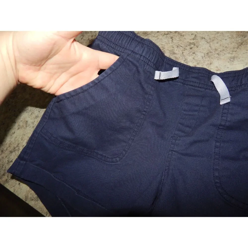 Old Navy Girls XL 14 Navy Blue Cotton Stretch Shorts Drawstring Pockets